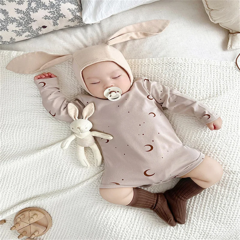 Korean  New Spring Autumn Baby Girl Boy Pajamas Sets Long Sleeves Cartoon Bodysuit and Pants Sleepwear Suit Children Homewear