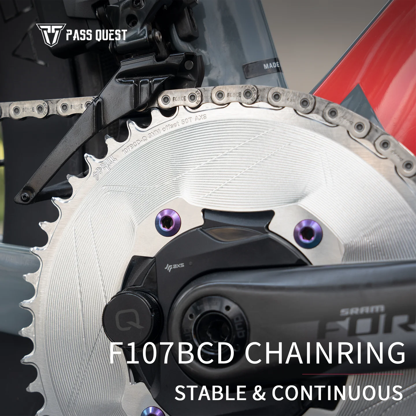 FOR QUARQ POWER METERS 3mm  Offset Chainring For Sram Force CRANK F107 BCD EXCLUSIVELY For D1 Power Meters Fully Closed