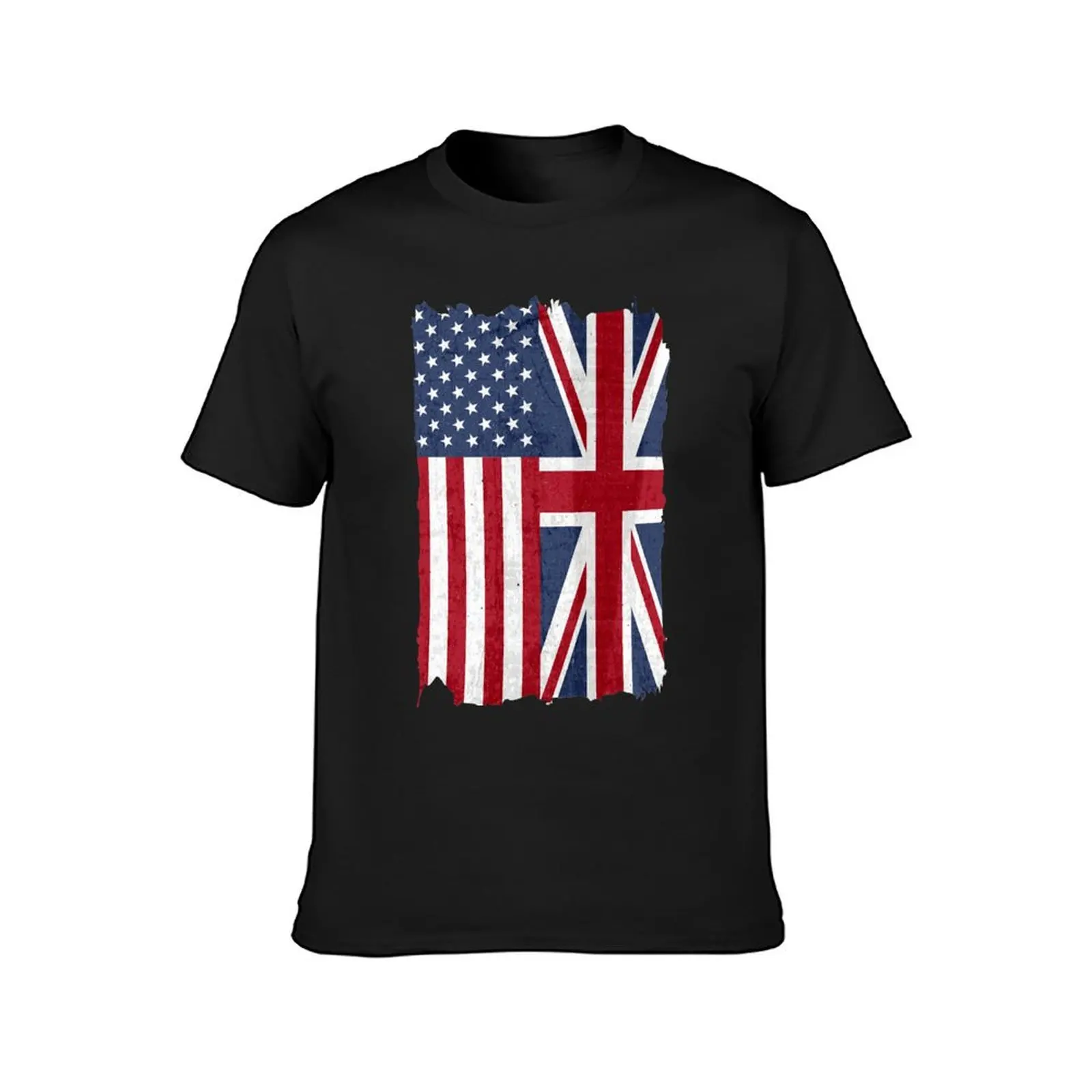 United States with United Kingdom Flag Mix US and UK Union Jack Classic T-Shirt blanks vintage clothes mens funny t shirts