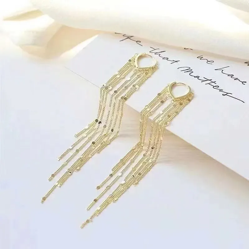 أقراط شرابة طويلة على شكل قطرة #4