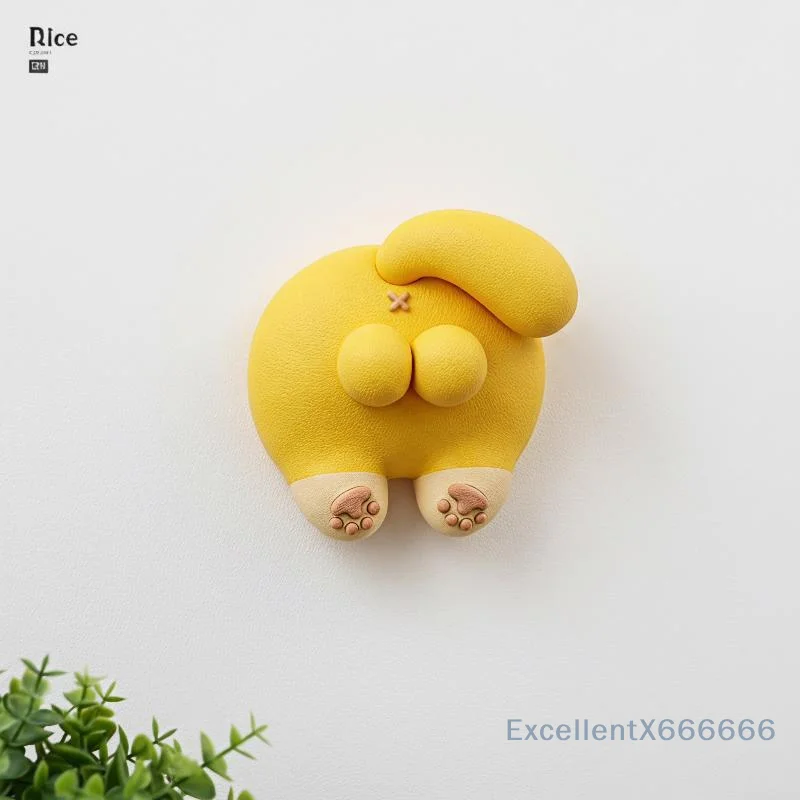 Funny 3D Orange Cat Butt Switch Protective Cover Sticker No Damage to Wall for Rental House Home Wall