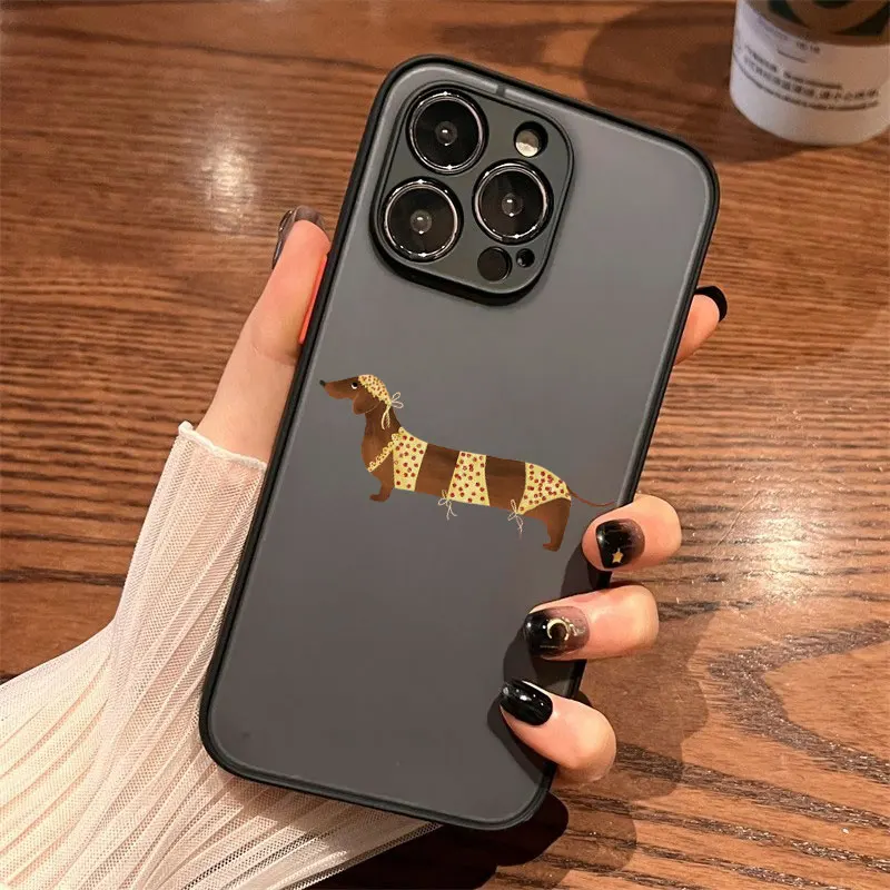 Niedliche Dackel-Bulldoggen-Handyhülle für iPhone 11 12 13 Mini Pro Max 14 15 Pro Max Plus 16 17 Pro Max Cover Cartoon-Hunde Fundas – Detail 10