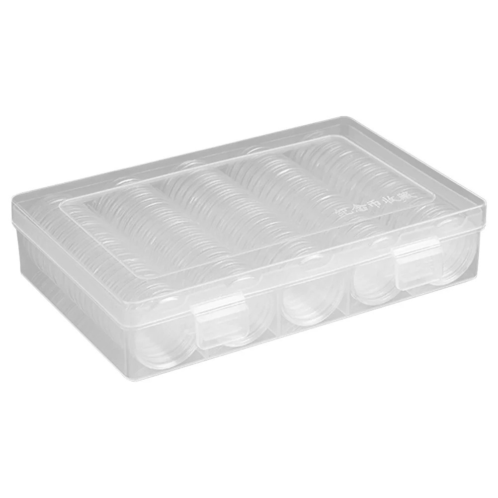 Coin Storage Case Clear Plastic Capsule Holders Dust Proof Oxidation Resistant Organizer Collection Supplies Commemorative