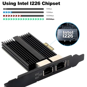 2500mbps pcie para rj45 intel i226 placa de rede 2.5g gigabit ethernet portas duplas 100/1000/2500mbps placa de rede para desktop 10 principais vendas placa de rede gigabit intel - №1