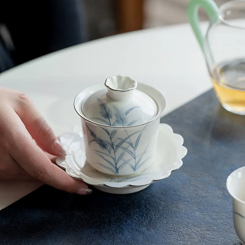 cover bowl teacup, single brewed tea, tea set household ceramics