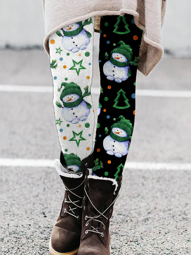 クリスマスツリープリント女性用レギンス春と秋原宿Y2Kスタイルロールプレイングソックスカジュアル女性レギンス