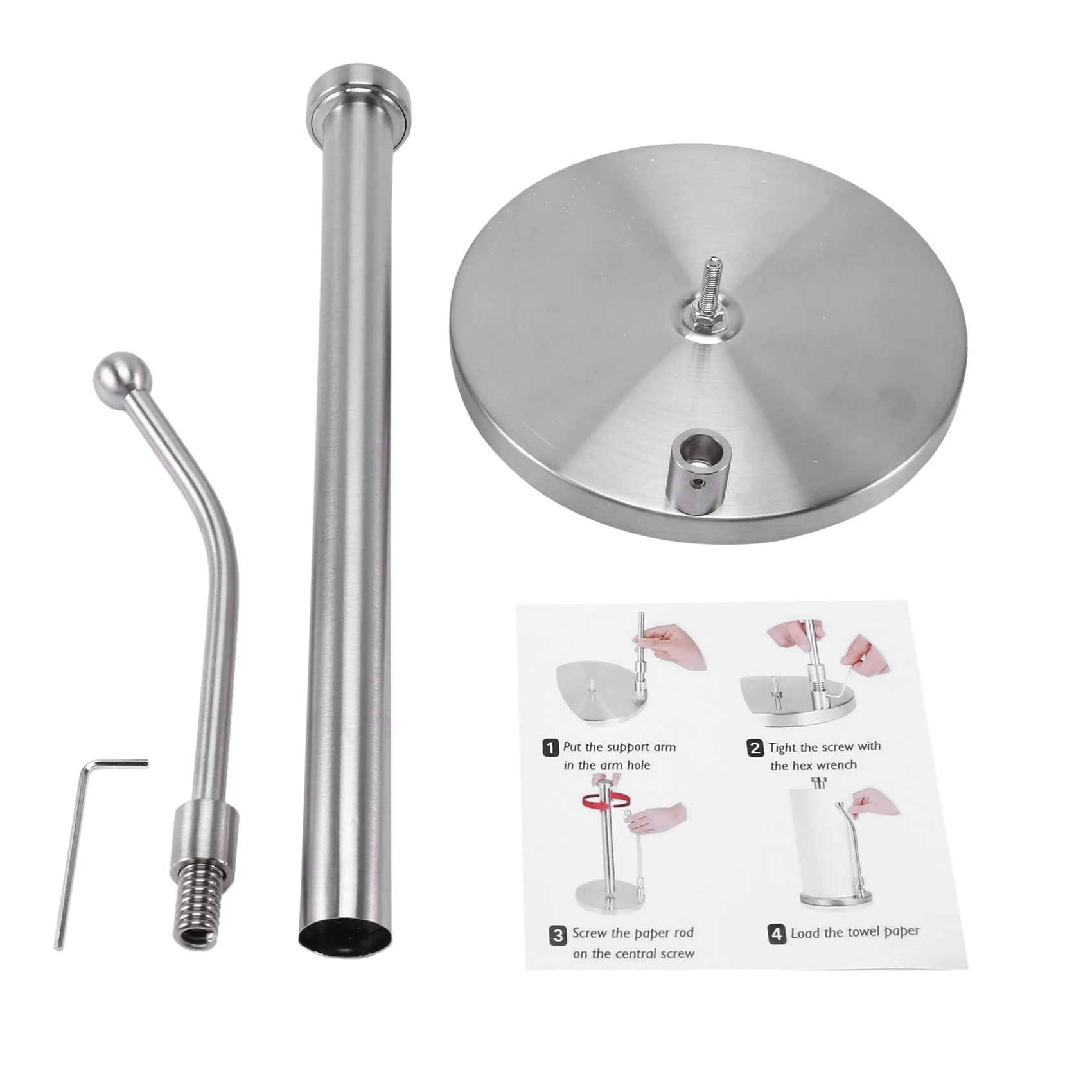 

AT21-Paper Towel Holder Stainless Steel Standing Tissue Holder One-Handed Tear, Perfect Modern Design For Kitchen Keeps Kitchens
