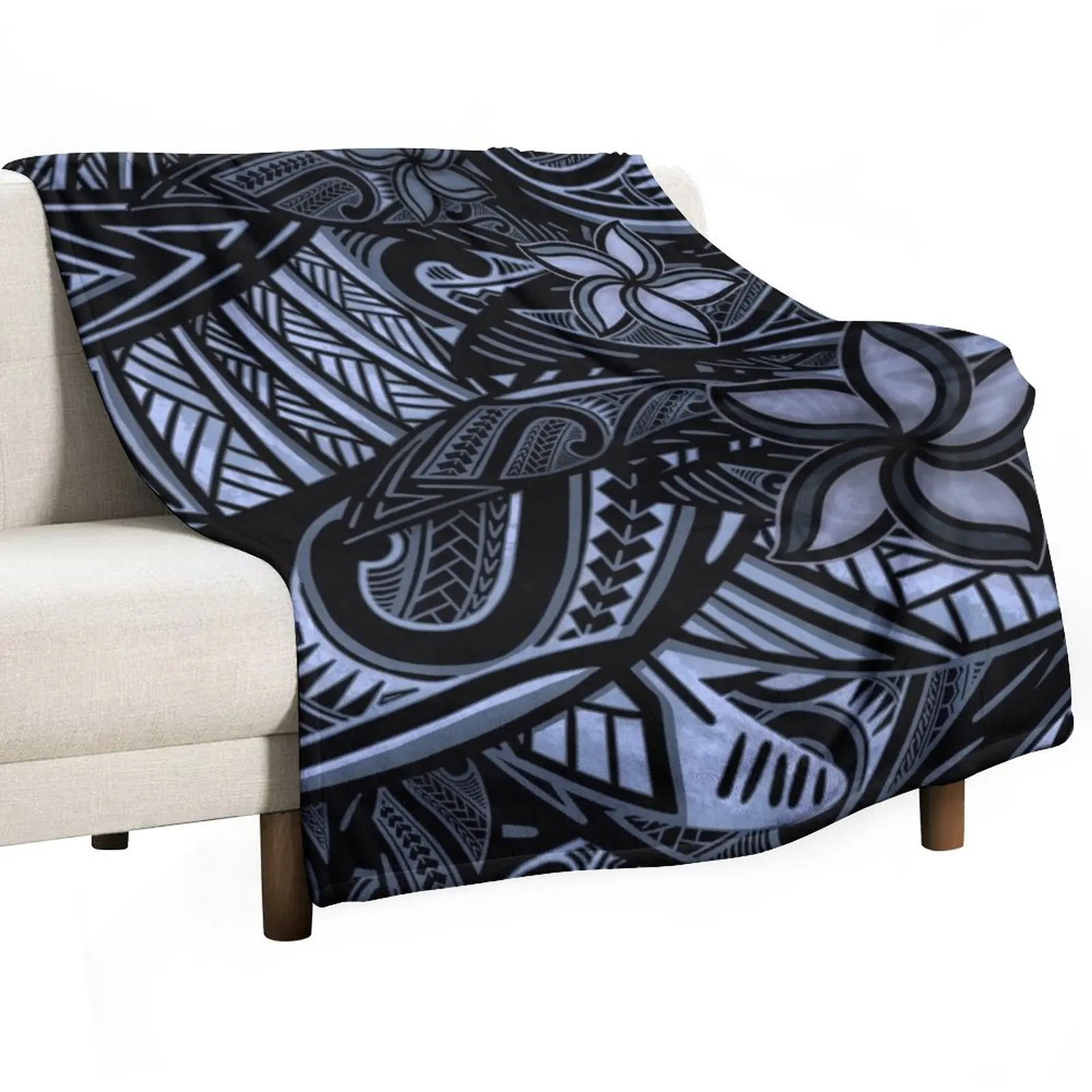 

Samoan - Polynesian - Hawaiian Slate Tribal 1505 Throw Blanket Extra Large Throw Thermal Cute Plaid wednesday Blankets