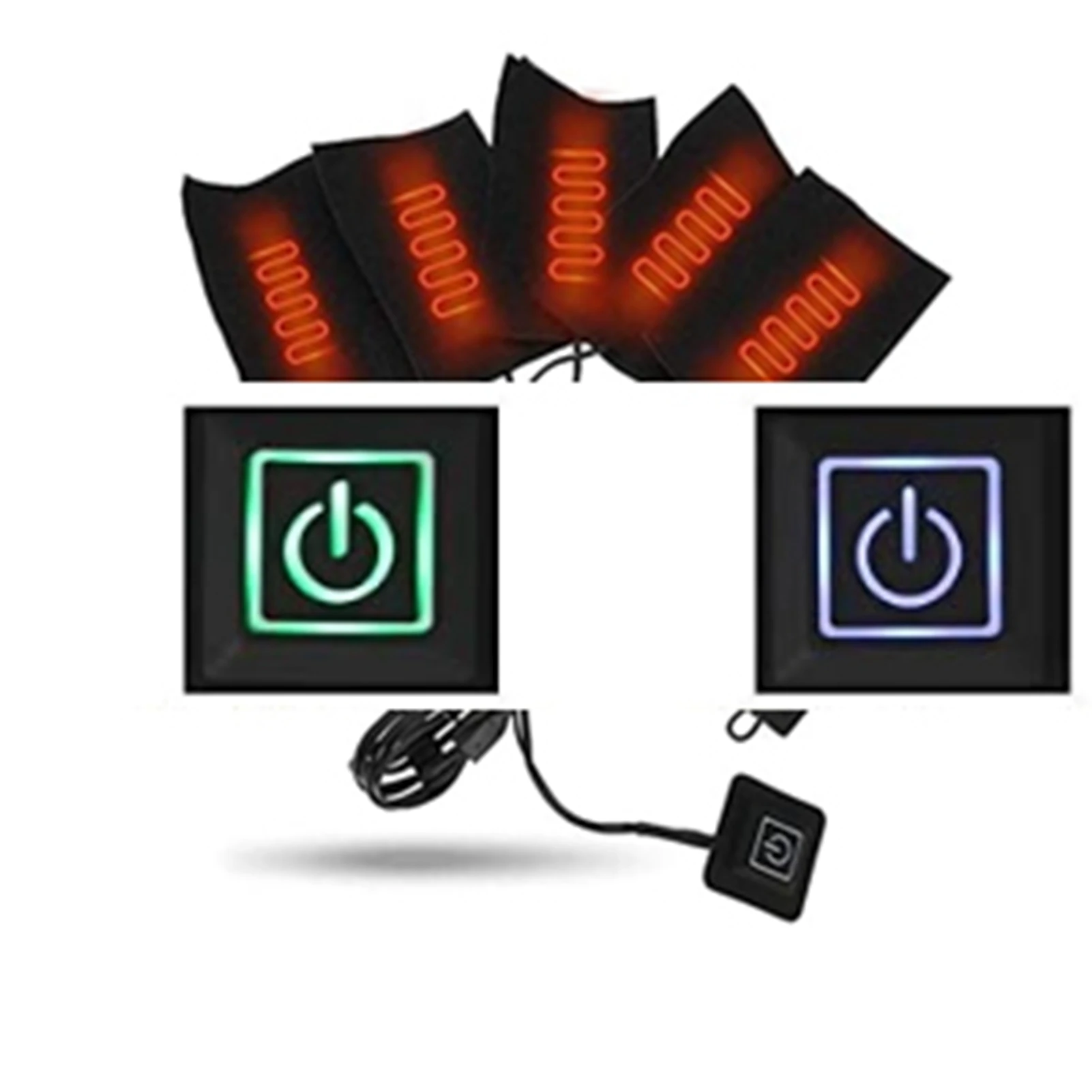 Portable Heater Pad USB Electric Clothes Five Heater Pads Heating Element Adjustable Temperature Warmer Tool USB Heater Pad