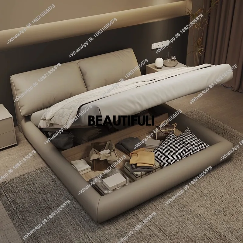 

D80 Дизайнерская двуспальная кровать Европейский минималистский современный гибкий каркас двуспальной кровати King Size Деревянная мебель Cama Marimonial для дома