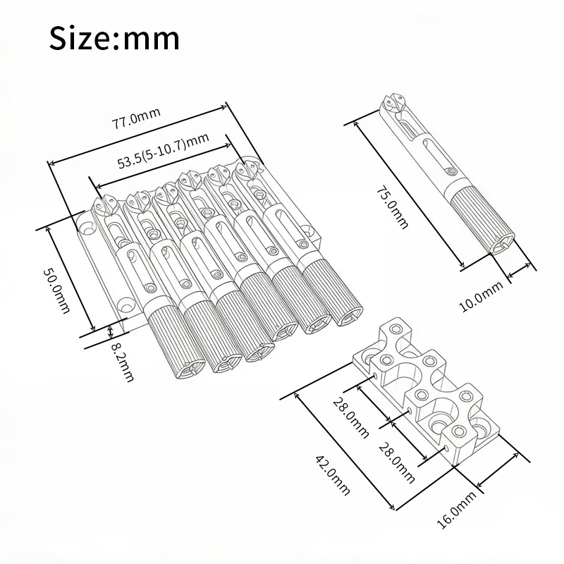 Replacement 6-String Headless Guitar Bridge Adjustable String Spacing Tailpiece for Electric Guitar Headless Build