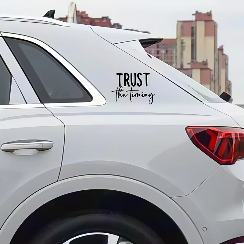 believe in timing theme car decor stickers, positive energy quotes mirror stickers, car stickers, window decor stickers