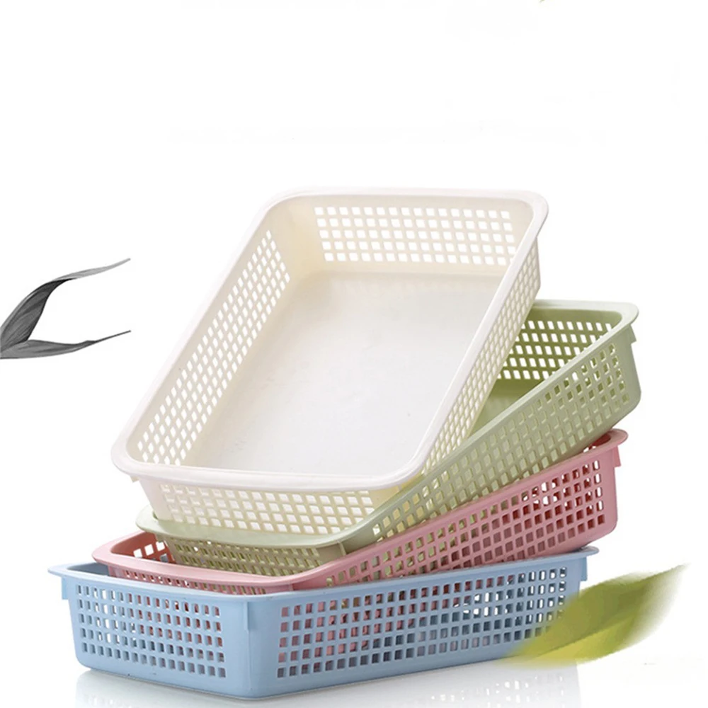 Basket Plastic Storing Strong Pressure Resistance Sorting Hollow Design Storage Baskets Plastic Storage Basket Two Options