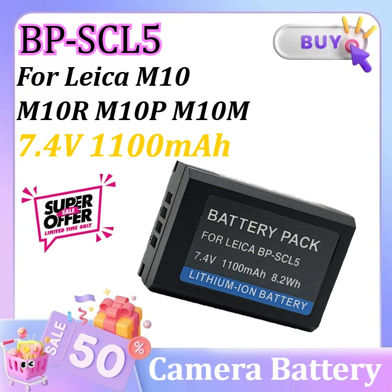 

7.4V 1100mAh BP-SCL5 BPSCL5 24003 Battery with Charger for Leica M10 M10R M10P M10M Camera Batteries