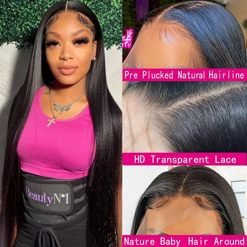 13x6 Hd Transparent Straight Lace Frontal Human Hair Wigs Brazilian Remy 13x4 Lace Front Wig 220% Bone Straight 5x5 Closure Wig