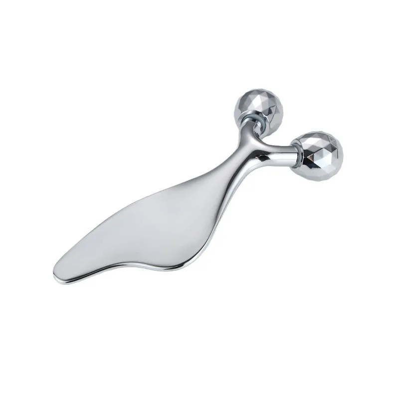 Eye Massage Stick Double Roller Full Metal Facial Lift Massager Scraping V Face Gift Box Facial Massage Stick