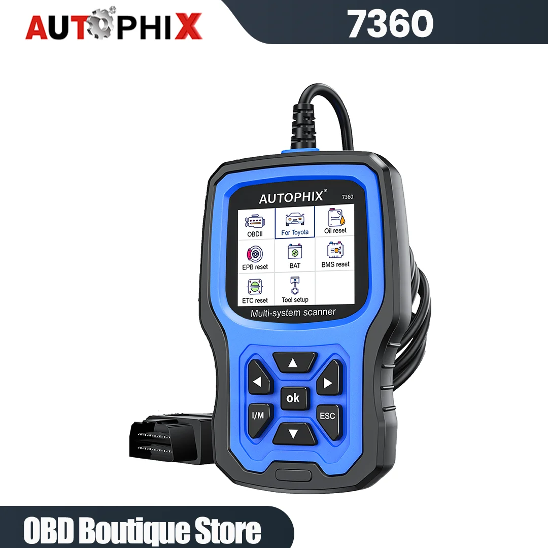 

AUTOPHIX 7360 OBD2 Scanner for Toyota All System Auto Engine Code Reader ABS EPB SRS Oil BAT Reset Car Diagnostic Scan Tool