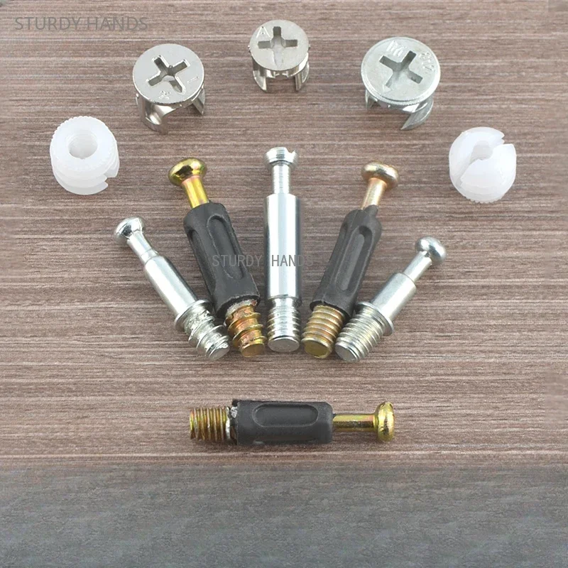 20 sets of zinc alloy furniture three in one connectors cabinets eccentric wheels embedded nuts screws hardware accessories