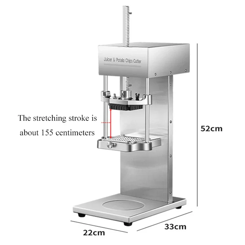 Commercial Electric Press Juicer Squeezer for Pomegranate Lemon Orange Juice with Potato French Fry Cutter