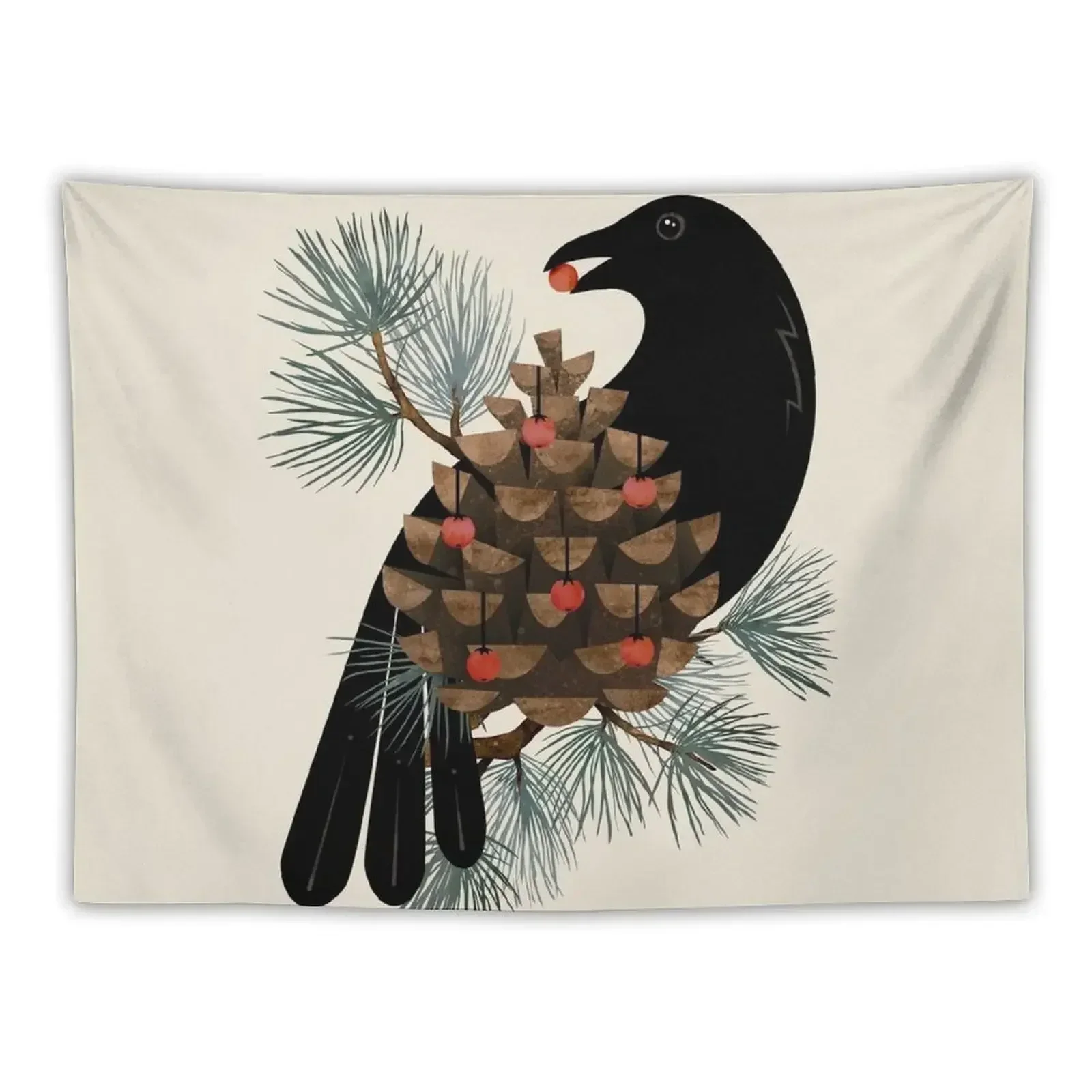 

Bird & Berries Tapestry Aesthetics For Room Room Ornaments Wall Decoration Tapestry