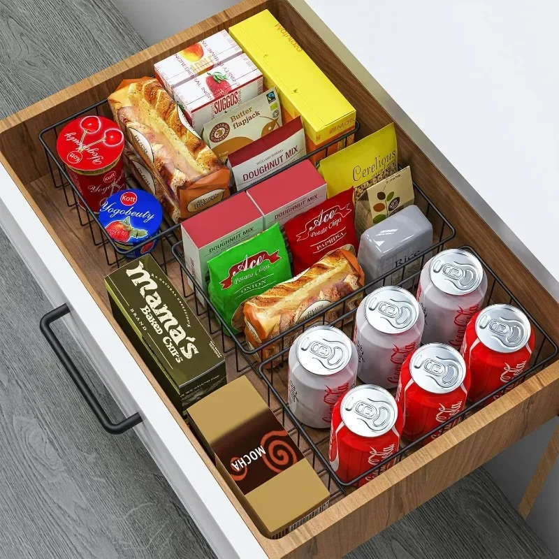 

Small Wire Storage Basket for Organization, Cabinet Food Storage Bins, Bathroom Organizers Joben Oligey