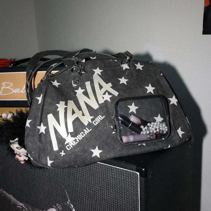 NANAS Star Print Bowling Bag, Punk Shoulder Crossbody Tote Itabag, Chemical Girl Large Capacity Travel, Gym Duffle Handbag Gift