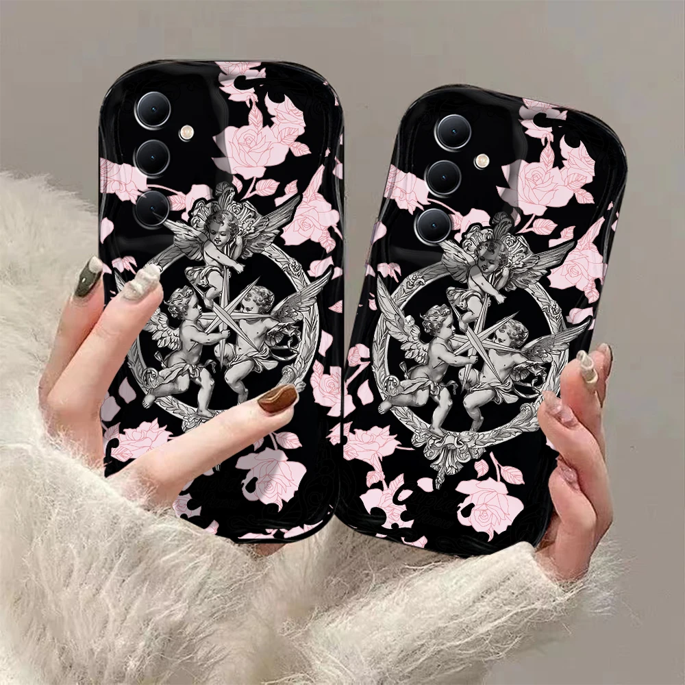 Retro Cupid Angel 3D Wave Case For Xiaomi Redmi 13C 12 12C 10 10C 9 9C A1 A2 K50 K40 Note 13 12 11 10 Pro Plus 4G 5G Cover