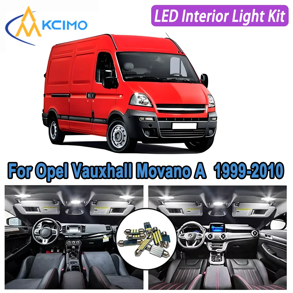 

Kcimo LED For Opel Vauxhall Movano A (1999-2010) Premium Bright LED Interior Dome Map Trunk Light Kit Car Led Lamps Canbus Car