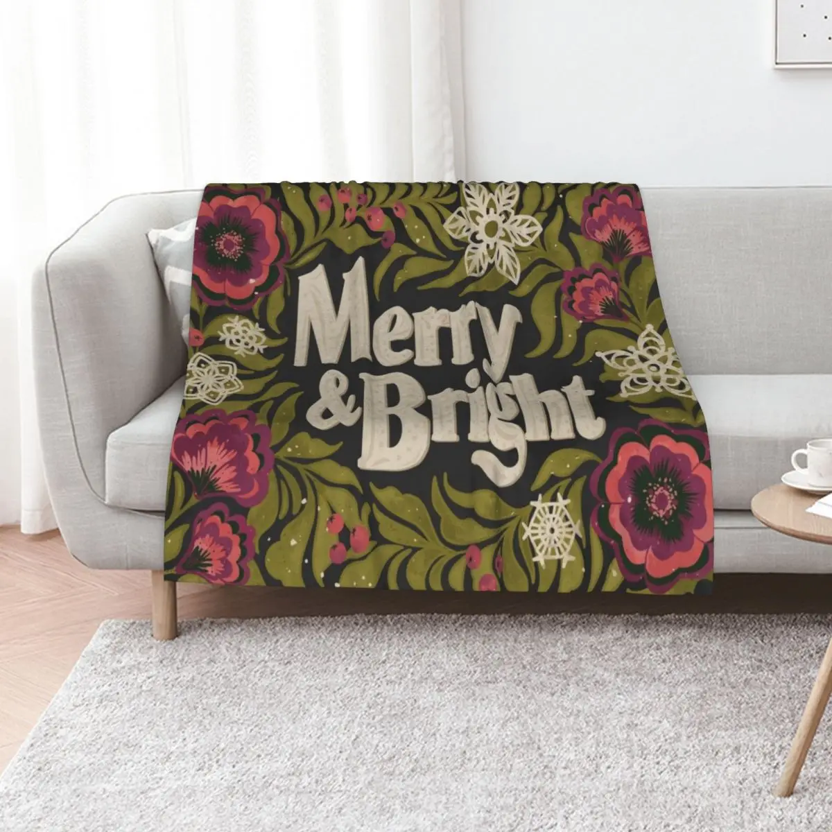 Merry and Bright Throw Blanket Plaid Flannel Extra Large Throw Shaggy Sofa Soft Beds Blankets