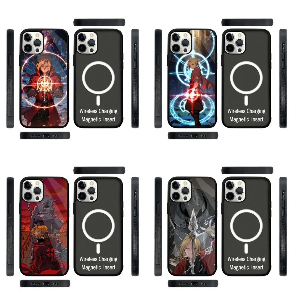 

F-Fullmetal alchemist Phone Case Strong Magnetic For IPhone 16,15,14,13,Pro,Max,Plus,11,12,Mini For Magsafe Wireless Charging