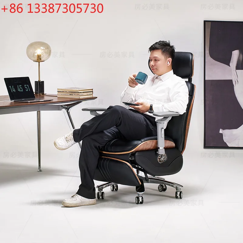 Leather electric office chair, sedentary and comfortable ergonomic seat, joint-like armchair