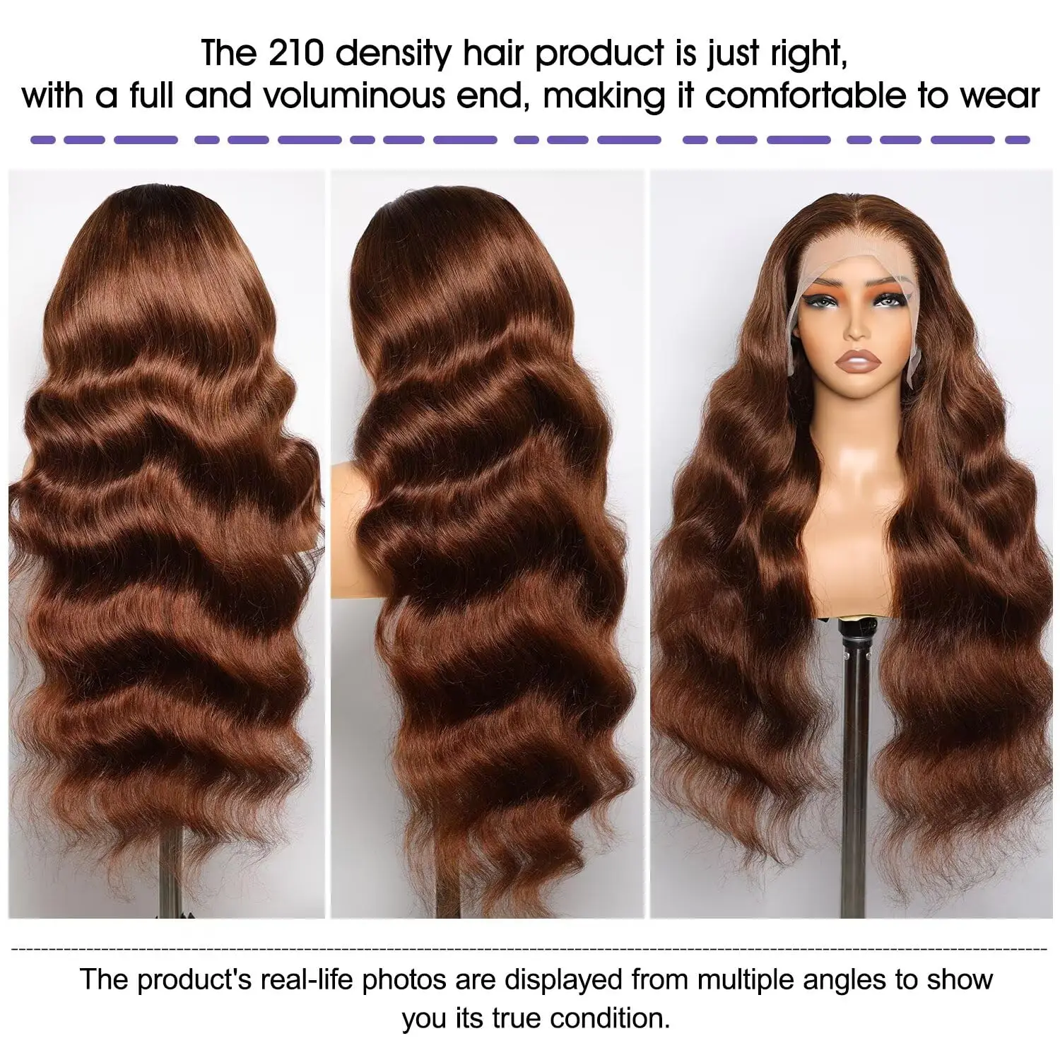 Lemoda 210% الزنجبيل 13x6 كامل الدانتيل أمامي خصلات الشعر المستعار الإنسان الجسم موجة 13x6 HD الدانتيل الشفاف الجبهة الباروكات 22 بوصة البرازيلي العذراء #3