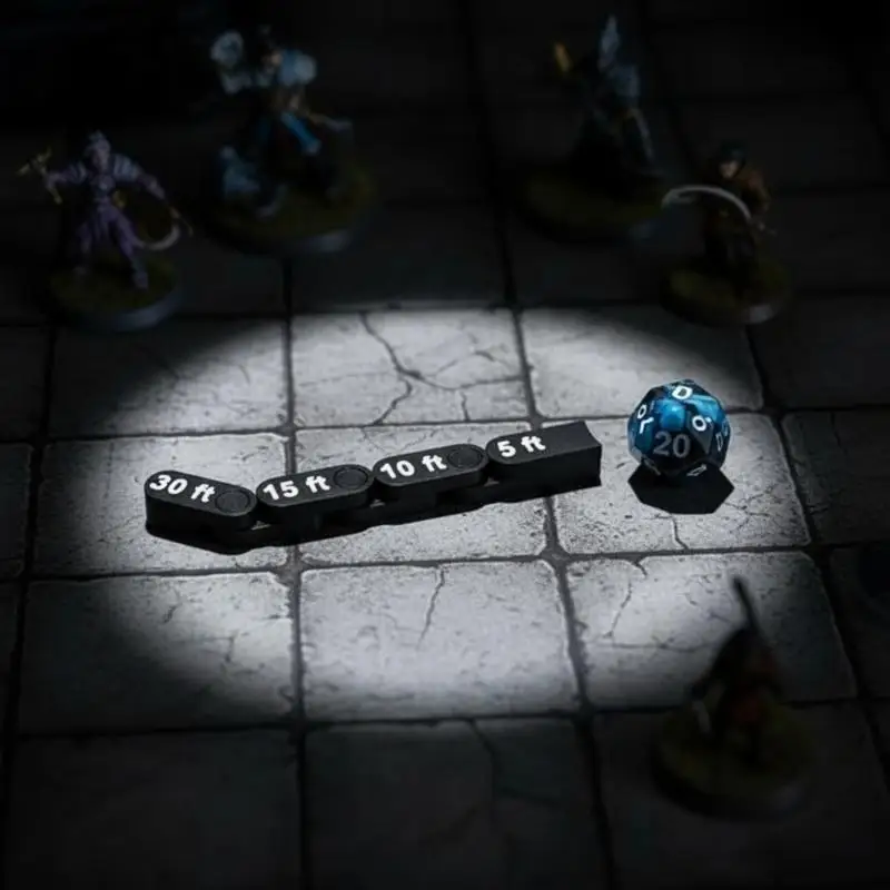 

DND Tabletop Articulated Movement Ruler 8 Segment Flexible 12 Inch Battle Tool for Dungeon Crawlers and Adventure Game Use