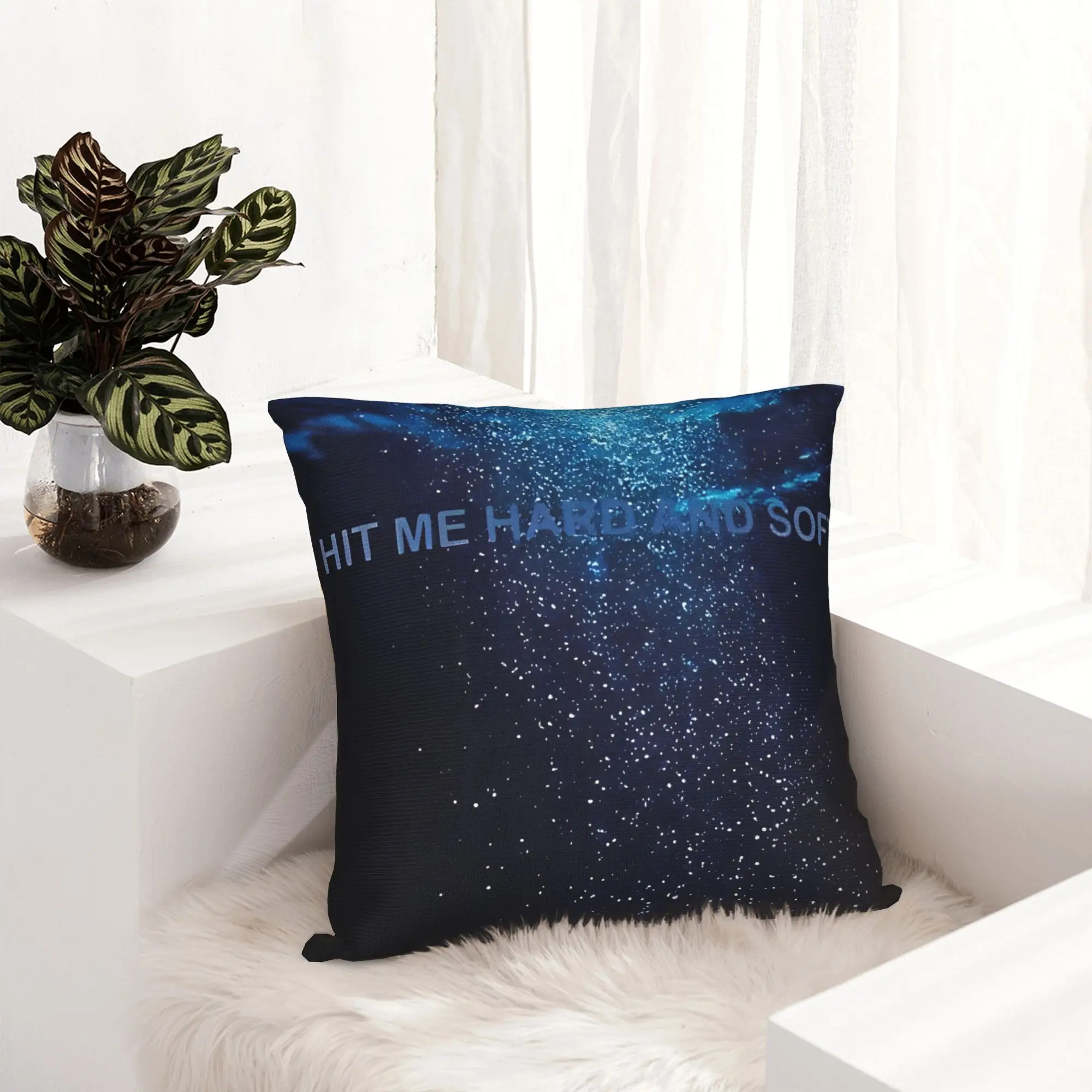 Hit Me Hard and Soft Billies Pillowcase Printing Polyester Cushion Cover Decoration  Throw Pillow Case Cover Home Zipper 45X45cm