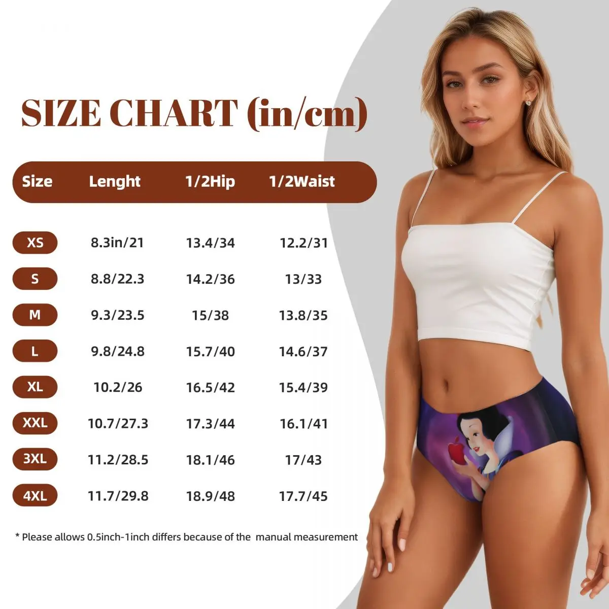 مخصص سنو وايت والأقزام السبعة عمل فيلم أبل سراويل قصيرة النساء الراحة تمتد الملابس الداخلية الكلاسيكية