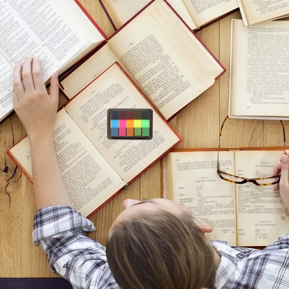 

6 коробок ярких клейких закладок-флажков из ПЭТ-материала с возможностью записи для книг, тетрадей, офиса, учебы, декоративных целей