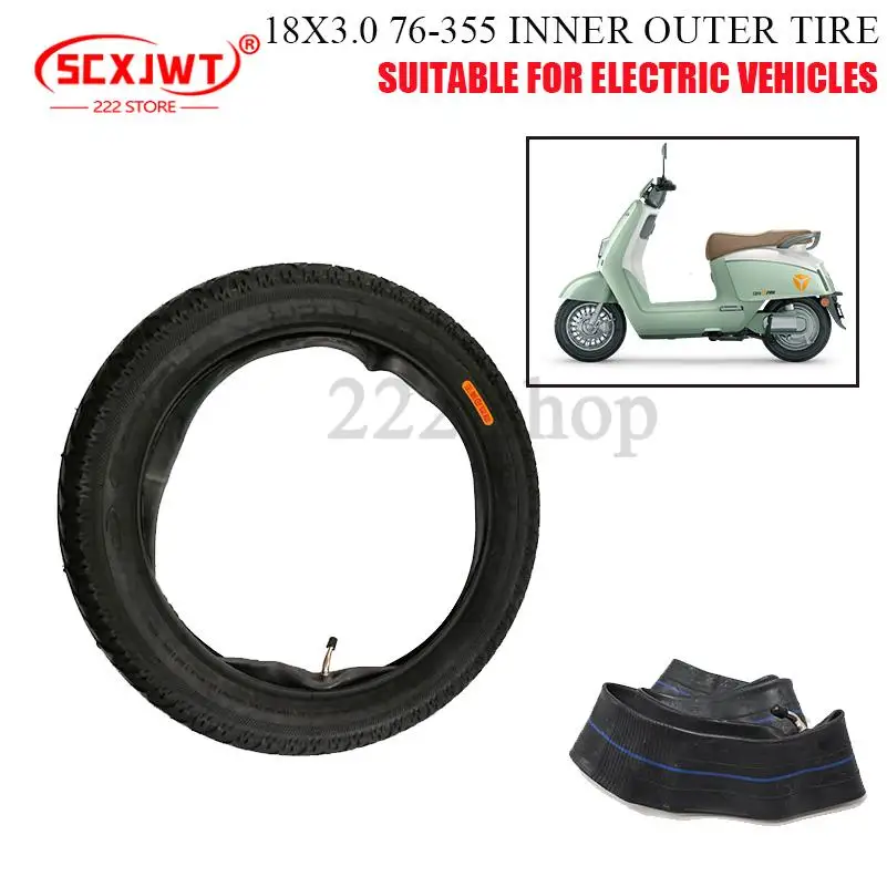 

Hot Sale CST 18*3.0 Outer Tyre Inner Tube 18x3.0 Off-road Tire 76-355 Tube for 18 Inch Electric Vehicle Electric Tricycle Wheel