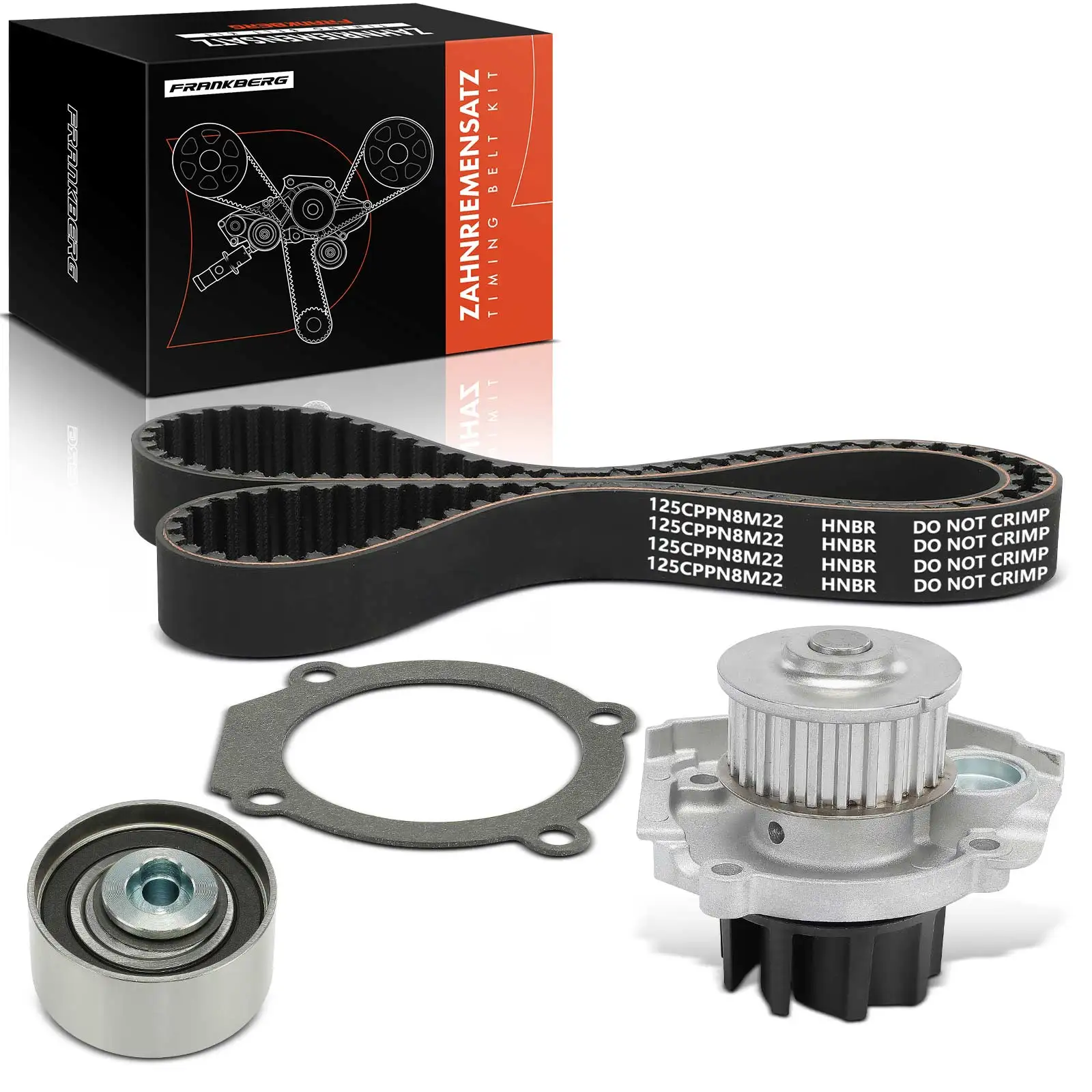 Frankberg 1x Distributieriemset waterpomp voor Fiat Panda 169 Box/Hatchback 1.1L 7883-13258 7883-13155 KP15626XS