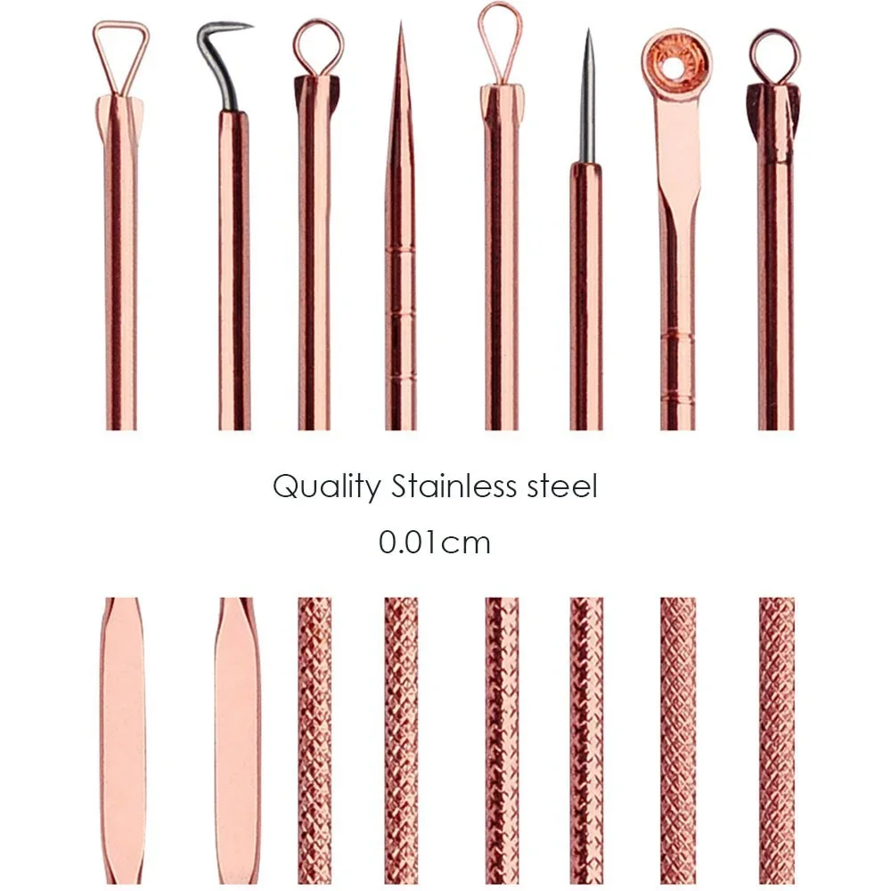 KISMIS 4PCS/Set Stainless Steel Blackhead Comedone Kit Acne Pimple  Blackhead Remover Dots Cleaner Tool