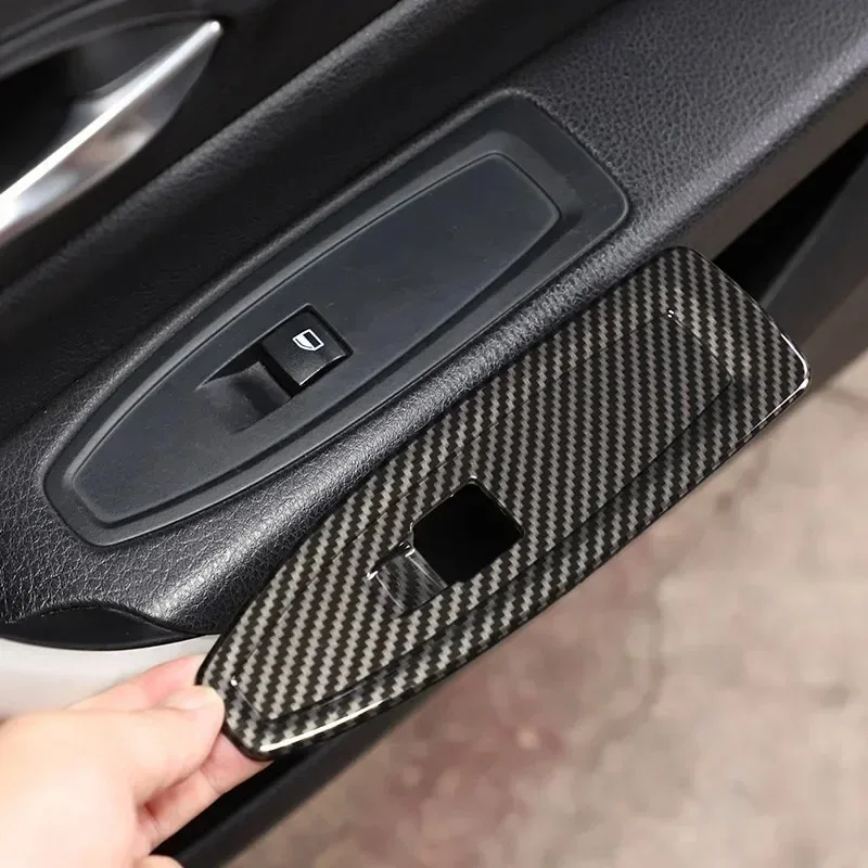 

For BMW 1 2 Series F20 F21 F22 F45 F46 2014-2019 ABS Carbon Fiber Car Glass Lift Switch Panel Frame Cover Interior Accessories