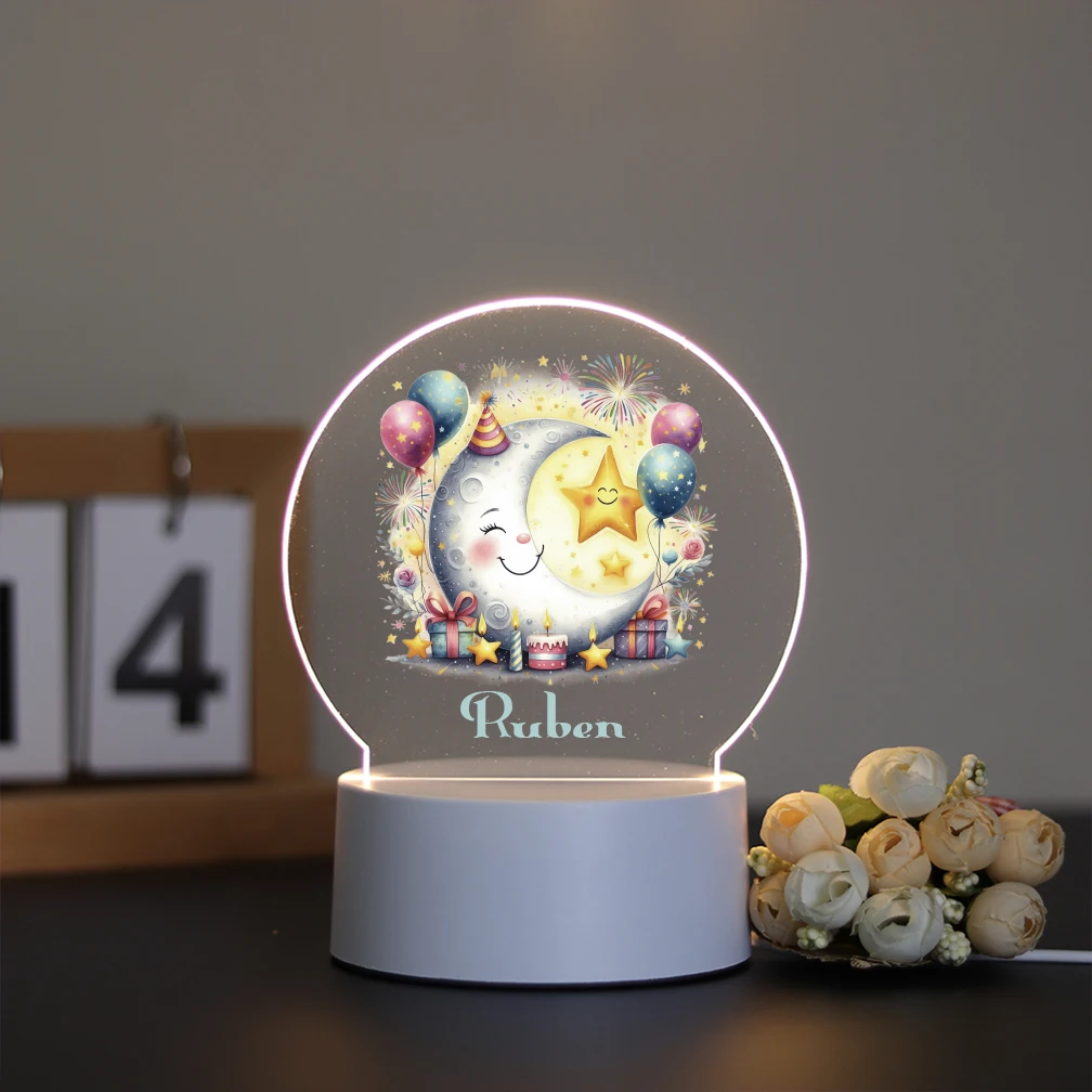 

1 pc cute animals celebration UV Print Personalized Name Led Night Light Color Changing Lamp For Living Room Kids Room