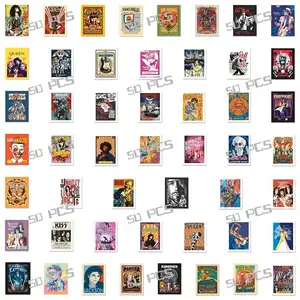 50 PCs Mode Rockmusik Aufkleber Ästhetisches Band für iPad Phone Gitarre Motorrad Skate Gepäckglas Graffiti Aufkleber 6 Hauptverkaufsaufkleber Musik - №6