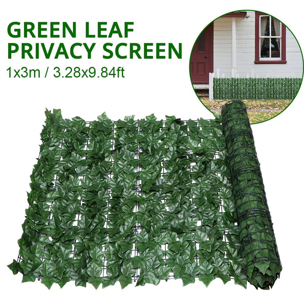 Artificial Garden Fence Screening, 3mx1m Privacy Ivy Fence Trellis with Artificial Leaves Hedge Garden, Balcony, Yard, Outdoor