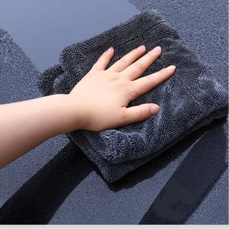 Absorbent Twist Car Wash Towel Thickened Microfiber Cleaning Cloth Lint Absorbing Rag Vehicle Drying Detail