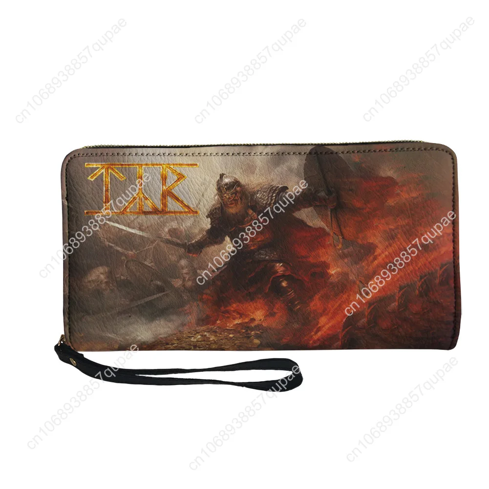 TYR Band Folk Metal Band Custom Wallet Purse Mens Womens Teenagers Zipper Long Wallets Double Print Portable Wallet Gift Bag