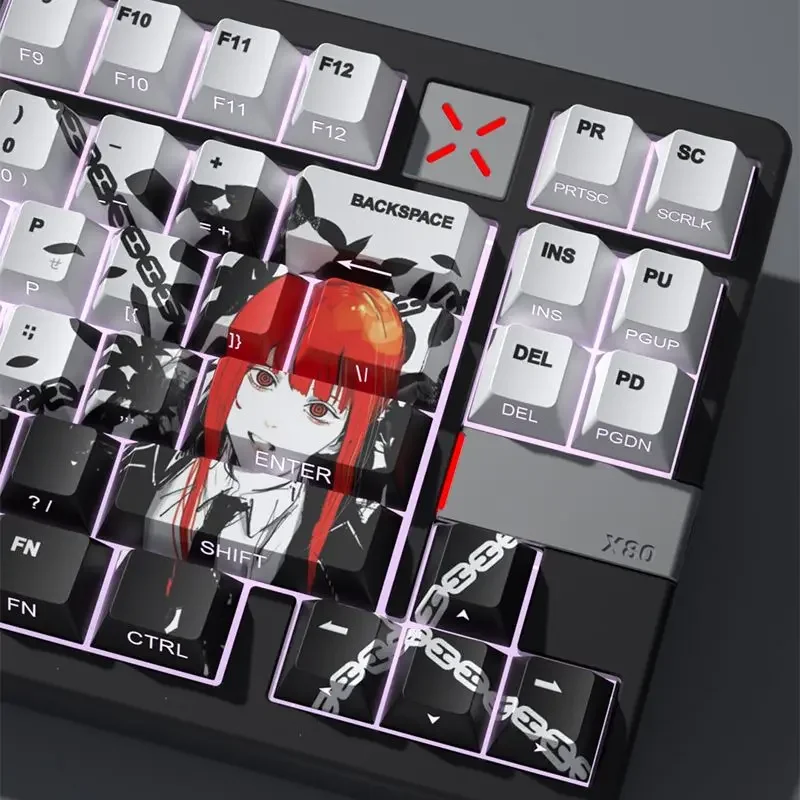 

Makima Anime Keycaps Translucent 123 Keys PBT Keycap Chreey Keycaps Key Cap Dye-sub Mechanical Keyboard Caps for 64/68/71/108