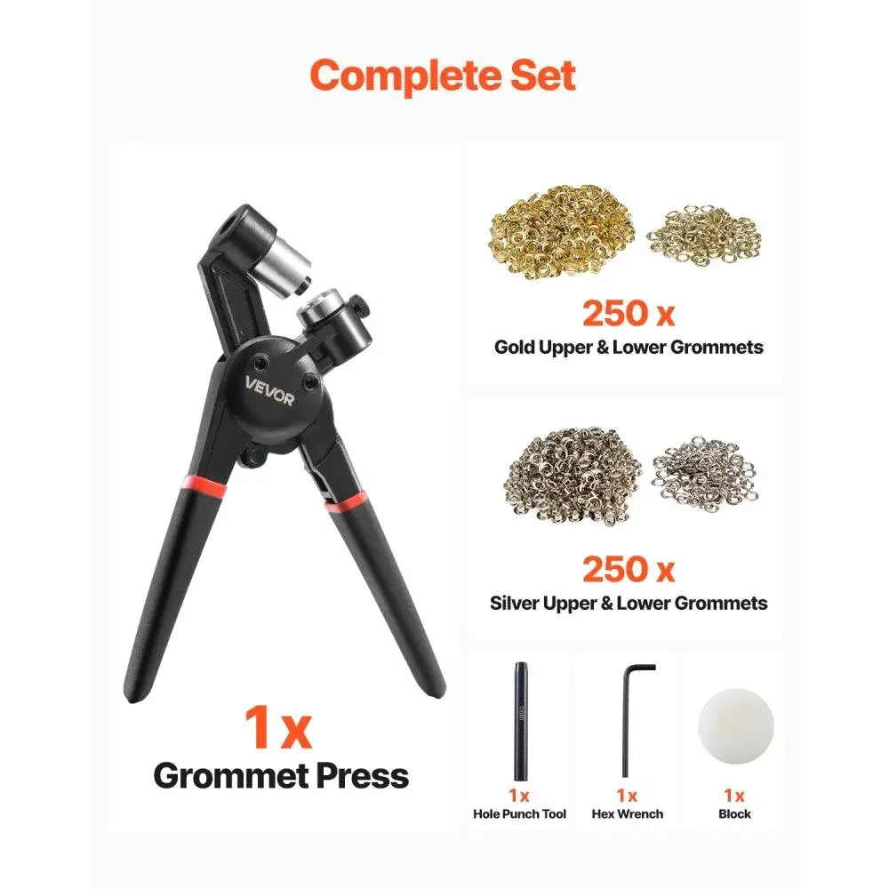 Ojales de metal 500 piezas 1/4 pulgadas oro plata juego para manualidades proyectos de costura decoraciones DIY