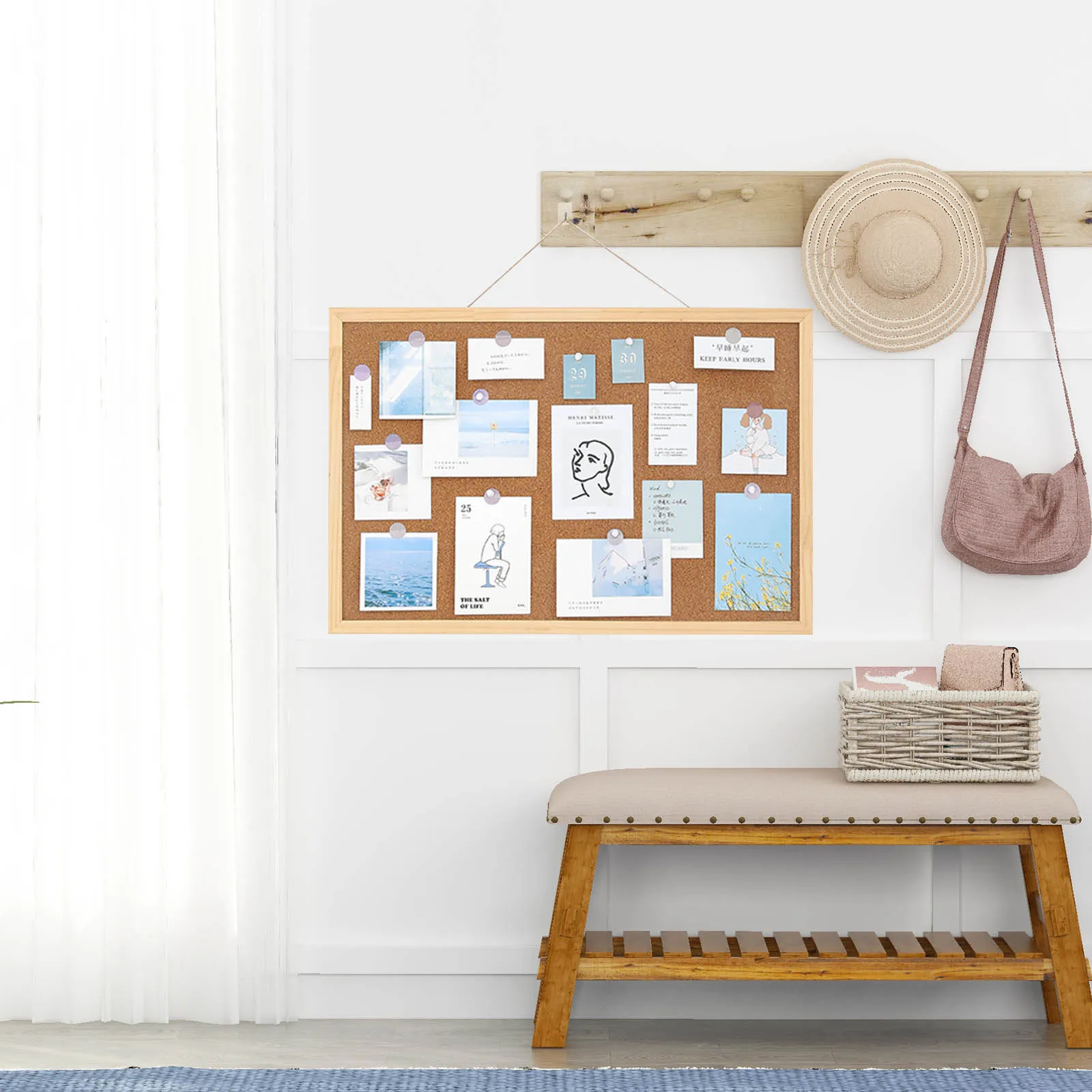 1 Set Soft Cork Wall Panel Decorative Bulletin Board For Home Office Wall Notice Display Corkboard For Photo Reminder Message