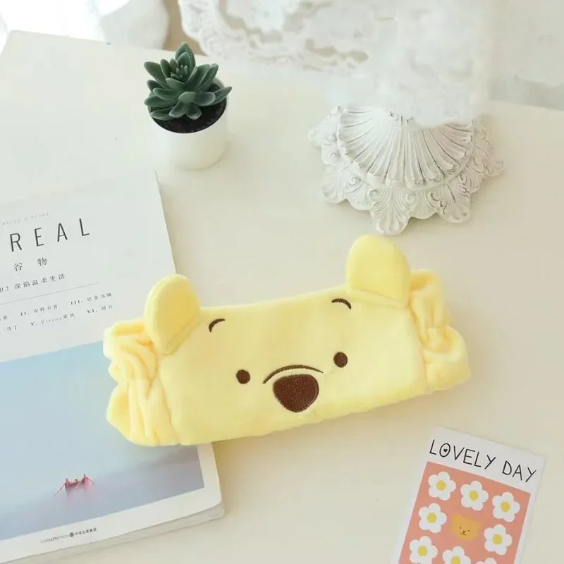 Disney Pooh Bear Alien Lucifers Cat Cute Cartoon Face Wash Headband Anime Kawaii Plushie Soft Girl Make Up Hair Band Accessories