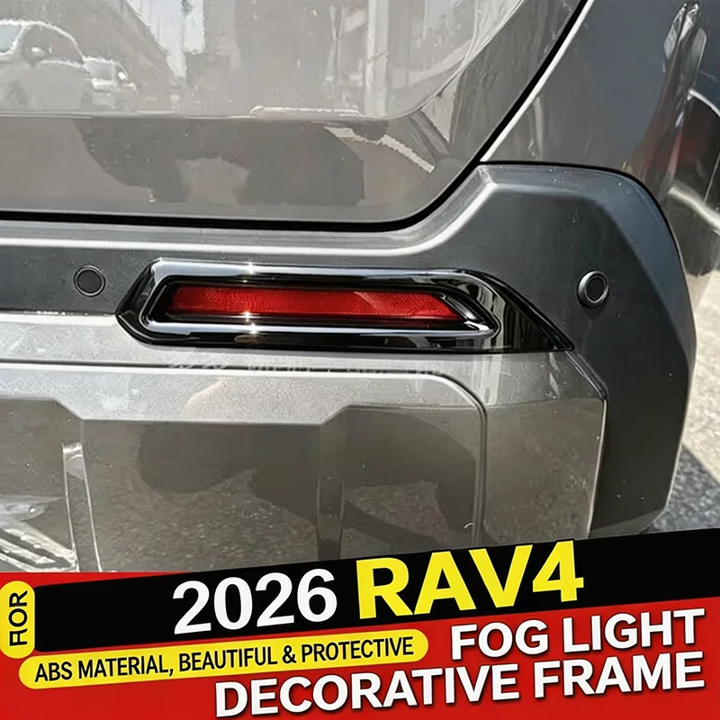 Rear Fog Light Cover Trim For Toyota RAV4 2026 Anti-Scratch Rear Bumper Fog Lamp Surround Exterior Sport Styling Protector